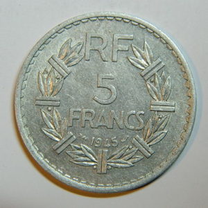 5 Francs Lavrillier 1945 SUP  EB90442