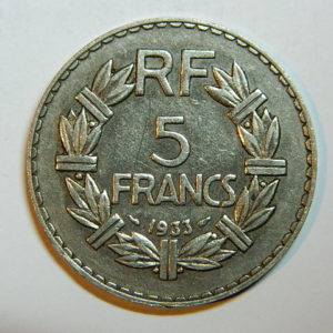 5 Francs Lavrillier 1933 SUP  EB90441
