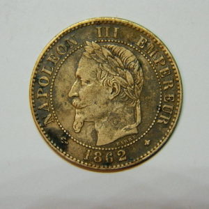 2 Centimes Napoléon III tête nue 1862A  TTB EB90468