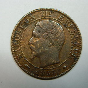 5 Centimes Napoléon III tête nue 1855A Chien TTB EB90143