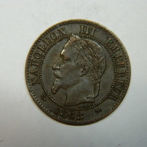 2 Centimes Napoléon III tête Laurée 1862K SUP SI90262