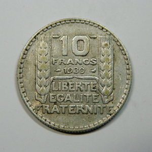 10 Francs Turin 1930 TTB- Argent 680°/°°  SI90058A