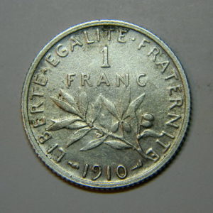 1 Franc Semeuse 1910 TTB Argent   835°/°° EB90229