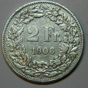 2 Francs Suisse 1906B TTB Argent 835 °/°°  EB90215