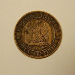 2 Centimes Napoléon III tête Laurée 1861A TB EB90108