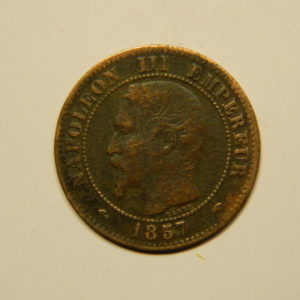 2 Centimes Napoléon III tête nue 1857A TTB  EB90607