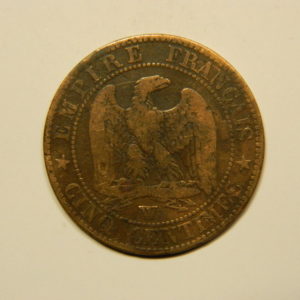 5 Centimes Napoléon III tête nue 1853W TB EB90644