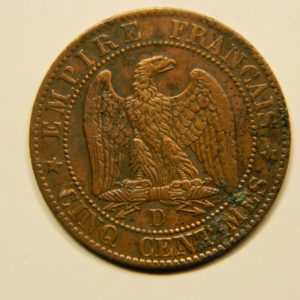 5 Centimes Napoléon III tête nue 1855D Ancre TTB++ EB90649