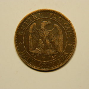 2 Centimes Napoléon III tête nue 1853W TTB RARE EB90650