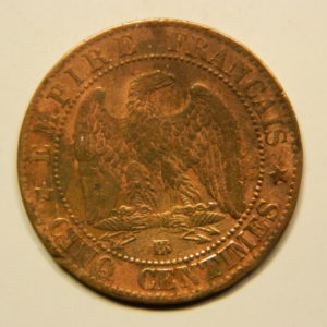 5 Centimes Napoléon III tête laurée 1864BB TB EB90658