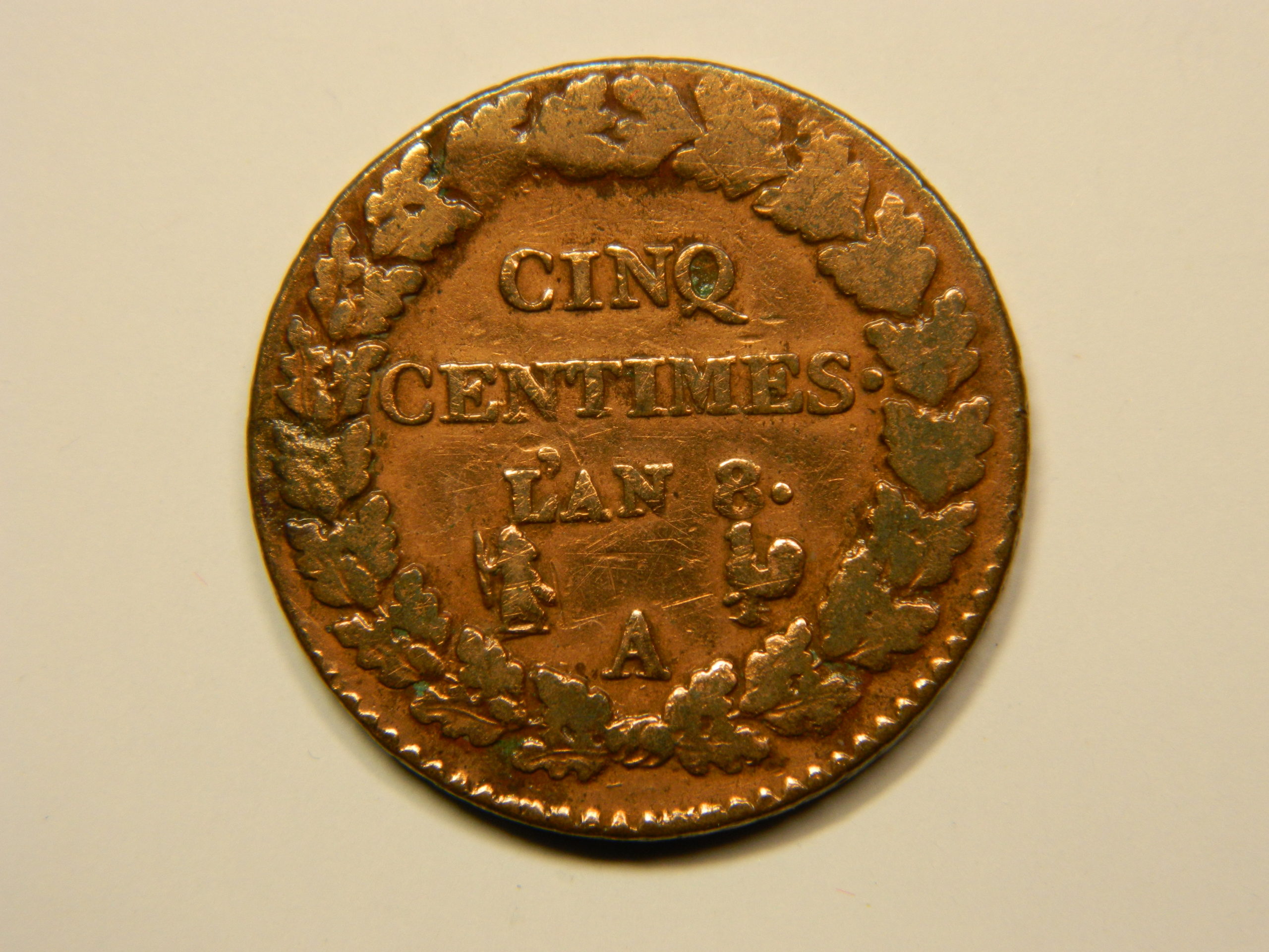 5 Centimes DUPRE An8A GM coq TB/TTB EB90662 – Image 2