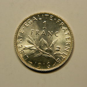 Pièce de 1 Franc Semeuse 1916 FDC Argent EB90758