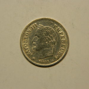 20 Centimes Napoléon III Tête laurée 1867BB SUP Argent 835°/°° EB90770