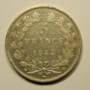 5 Francs Louis-Philippe Ier IIIème Type 1844BB TTB EB90795