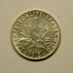 1 Franc Semeuse 1913 SUP Argent 835°/°° EB90810