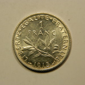 1 Franc Semeuse 1915 SPL Argent 835°/°° EB90811
