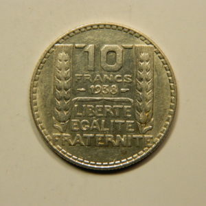 10 Francs Turin 1938 SUP Argent 680°/°°  EB90820