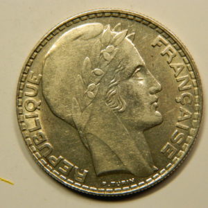 20 Francs Turin 1933 Rameaux Longs SUP Argent 680°/°°  EB90826