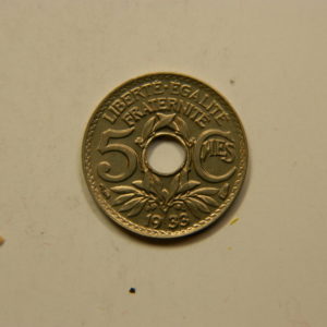 5 Centimes Lindauer petit module 1933 SUP EB90838
