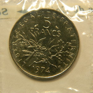 5 Francs Semeuse 1974 FDC EB90900