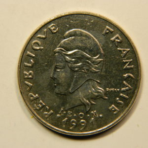 20 Francs Nouvelle Calédonie 1991 SPL EB91092