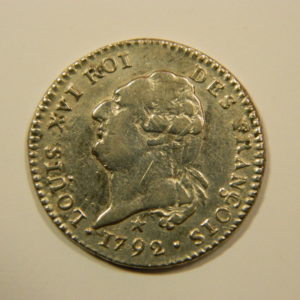 15 SOLS François Louis XVI 1792W Argent TTB EB90122