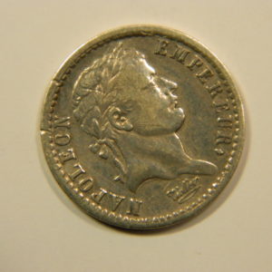 ½ Franc Napoléon Empereur 1808 A Inachevé coins tournés RARE TTB EB90124