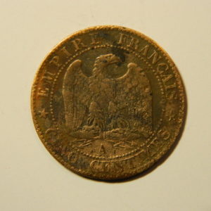 5 Centimes Napoléon III tête nue 1855A TB+  EB90154