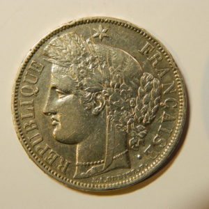 5 Francs Cérès avec légende 1870A SUP-  EB90161