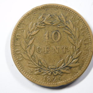 10 Centimes CHARLES X pour la Guyane 1825 TTB++ EB91149