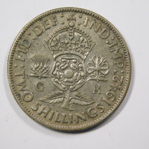 2 Shillings Georges VI 1942 TB Royaume Uni Argent EB91168
