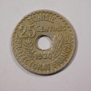 25 Centimes Protectorat Français 1920 TTB TUNISIE EB91216