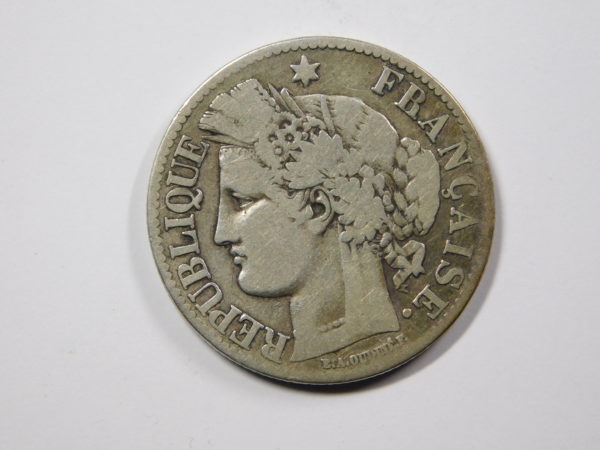 2 Francs Cérès 1871A petit A TB Argent 835°/°° EB91238