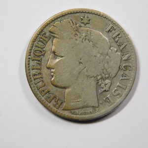 2 Francs Cérès 1870 K étoile TB Argent 835°/°° EB91239