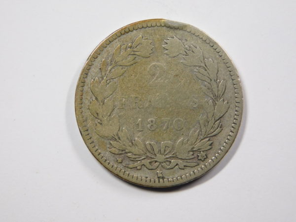 2 Francs Cérès 1870 K étoile TB Argent 835°/°° EB91239 – Image 2