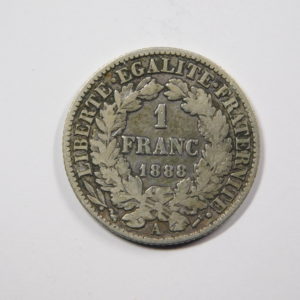 1 Franc Cérès 1888 A  TB Argent 835°/°° EB91242