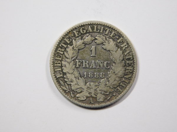 1 Franc Cérès 1888 A  TB Argent 835°/°° EB91242