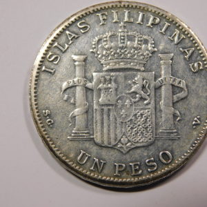 1 Peso Philippines Alphonse XIII 1897 SUP++ Argent Espagne RARE EB91253