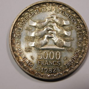 5000 Frs Banque Centrale Afrique de l Ouest 1982 SPL  Argent EB91257