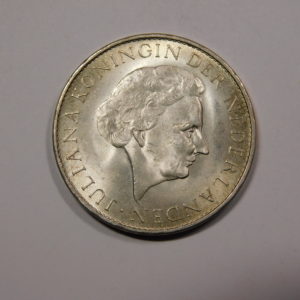 1 Gulden Juliana Hollande 1962 SUP+ SURINAME Argent EB91260