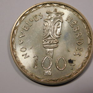 100 Francs Nouvelles Hébrides 1966 SUP+ Argent EB91263