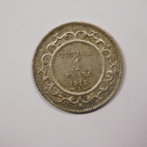 1 Franc 1912A SUP TUNISIE Protectorat Fr Argent EB91273