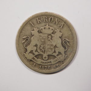 1 Krona Oscar II 1876 TB SUEDE Argent EB91276
