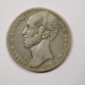 1 Gulden Willem II 1848 TTB Pays Bas Argent EB91292