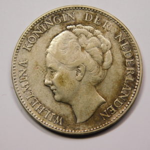 1 Gulden Wilhemina 1931 TTB Pays Bas Argent EB91303