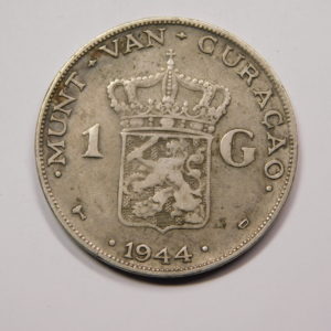 1 Gulden Wilhelmina 1944 TB+/TTB Curaçao Argent EB91322