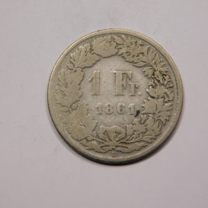 1 Franc Suisse 1861B B+/TB Argent EB91344