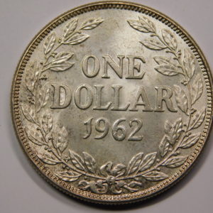 1 Dollar 1962 SPL LIBERIA Afrique de L’Ouest Argent  EB91350