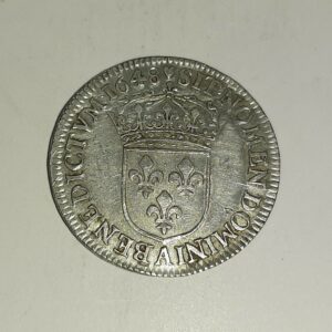 1/4 d’ECU à la mèche longue Louis XIV 1648 Cœur SUP- RARE R2 EB91379