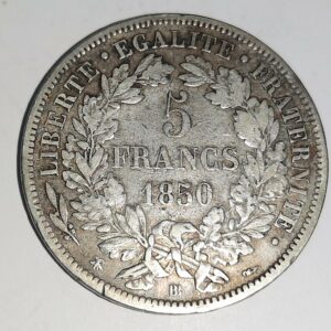 5 Francs Cérès 1850BB Assez RARE TTB Argent 900°/°° EB91406